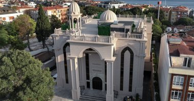 An aerial view of the St. Ephrem Syriac Ancient Orthodox Church, Yeşilköy, Istanbul, Türkiye, Oct. 3, 2023. (AA Photo)