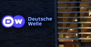 The logo of German international broadcaster Deutsche Welle is pictured in Berlin, Germany, Jan. 30, 2020. (Reuters Photo)