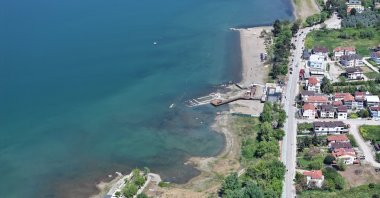 An aerial view of Lake Iznik, Bursa, Türkiye, April 22, 2025. (AA Photo)