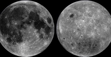 The moon&#039;s near side (L) and far side are seen in a combination of undated images from observations made by NASA’s Lunar Reconnaissance Orbiter. (Reuters Photo)