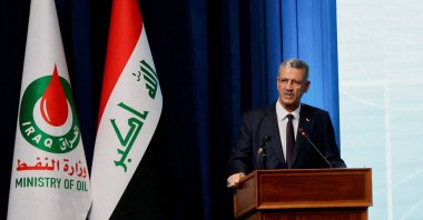 Iraq&#039;s Oil Minister Hayan Abdel-Ghani attends the fifth plus and sixth licensing rounds for 29 oil and gas exploration blocks at the Oil Ministry&#039;s headquarters in Baghdad, Iraq, May 11, 2024. (Reuters Photo)