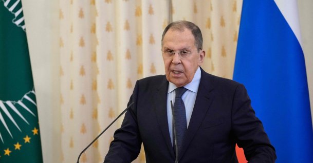Russian Foreign Minister Sergei Lavrov speaks during a reception for diplomats from African countries to mark Africa Day in Moscow on May 26, 2025. (Photo by Alexander Zemlianichenko / POOL / AFP)