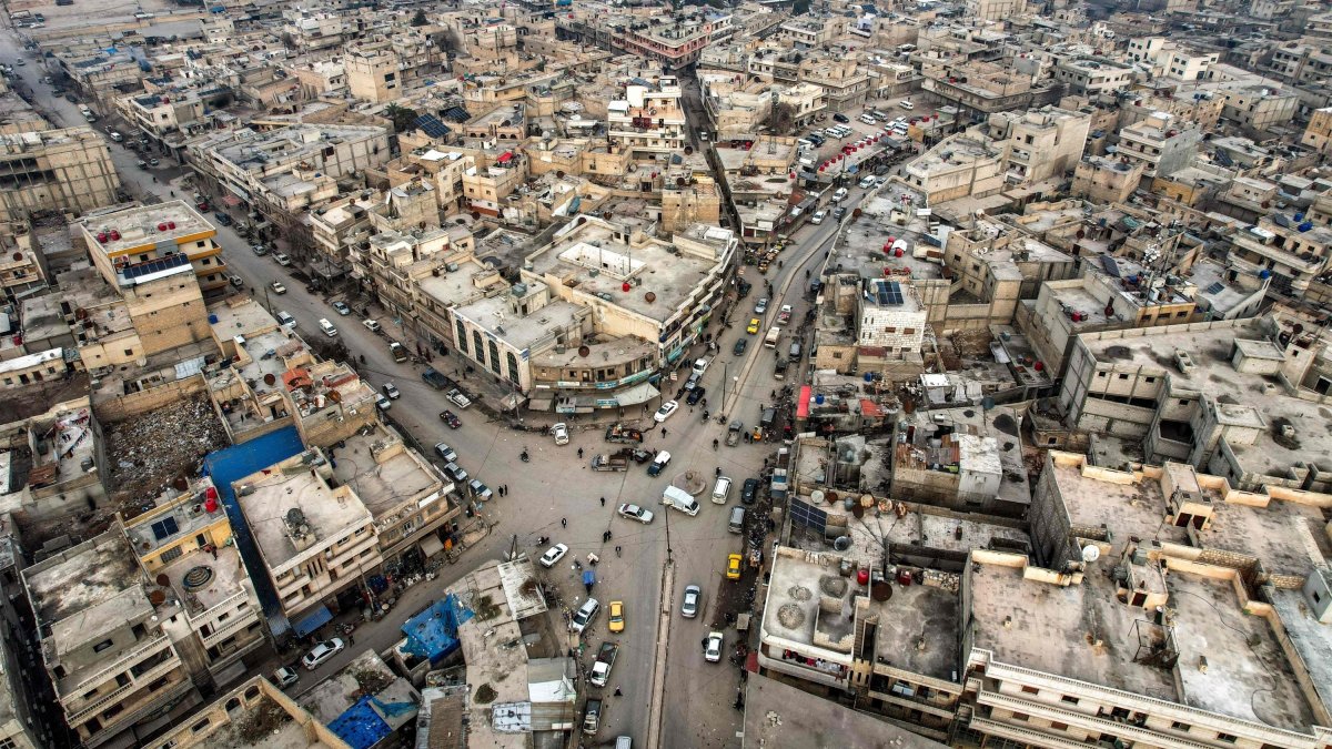 An aerial view of Manbij, Syria, Jan. 4, 2025. (AFP Photo)