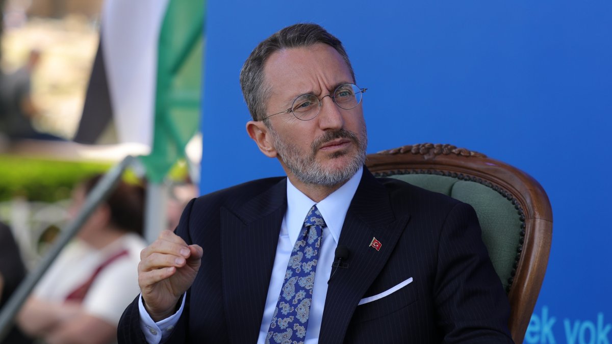 Türkiye’s Presidential Communications Director, Fahrettin Altun, speaks during the 24-hour live broadcast event “Don’t Stay Silent for Palestine,” Istanbul, Türkiye, May 31, 2025. (AA Photo)