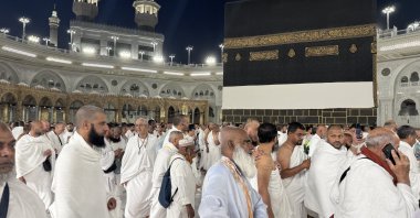 Pilgrims perform tawaf around the Kaaba as part of their Hajj rituals in Mecca, Saudi Arabia, May 31, 2025. (AA Photo)