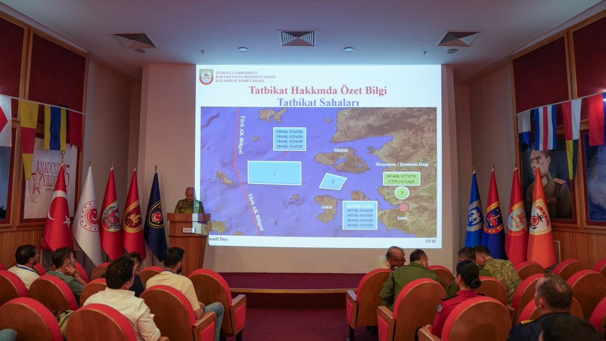A view of a press briefing about the exercise, Izmir, western Türkiye, June 1, 2025. (AA Photo)

