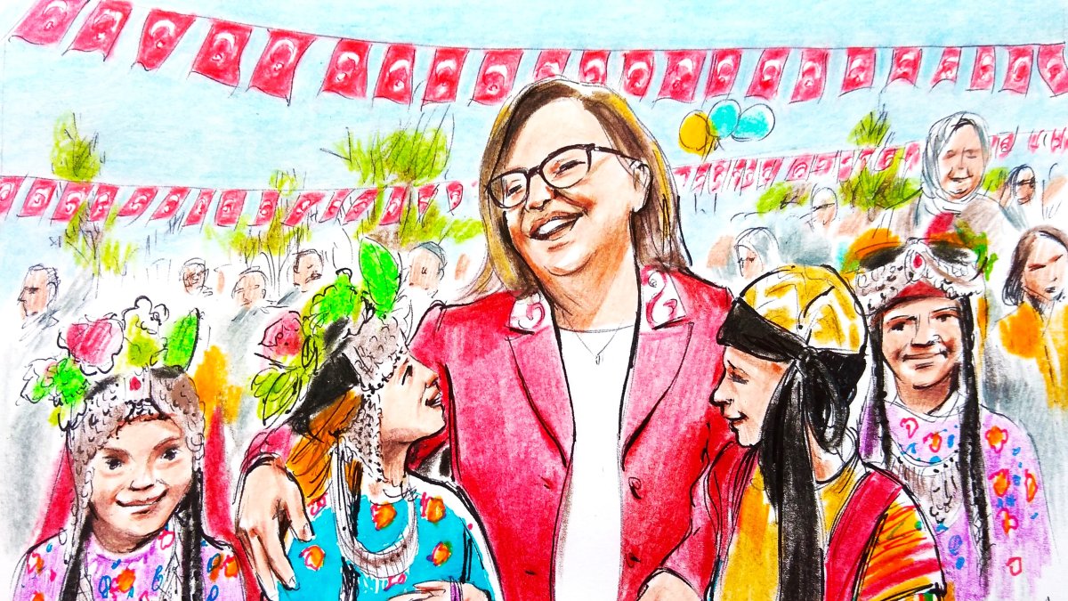 &quot;Under the leadership of Mayor Fatma Şahin, a new approach centered on compassionate urbanism has been institutionalized, one that views migration not as a threat but as a social opportunity.&quot; (Illustration by Erhan Yalvaç)