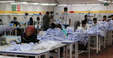 Workers in a textile factory in the southeastern Diyarbakır province, Türkiye, May 15, 2025. (IHA Photo)