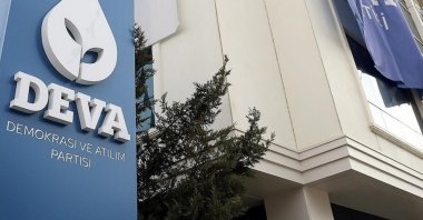 The logo of the DEVA outside its headquarters, Ankara, Türkiye, April 27, 2022. (AA Photo)