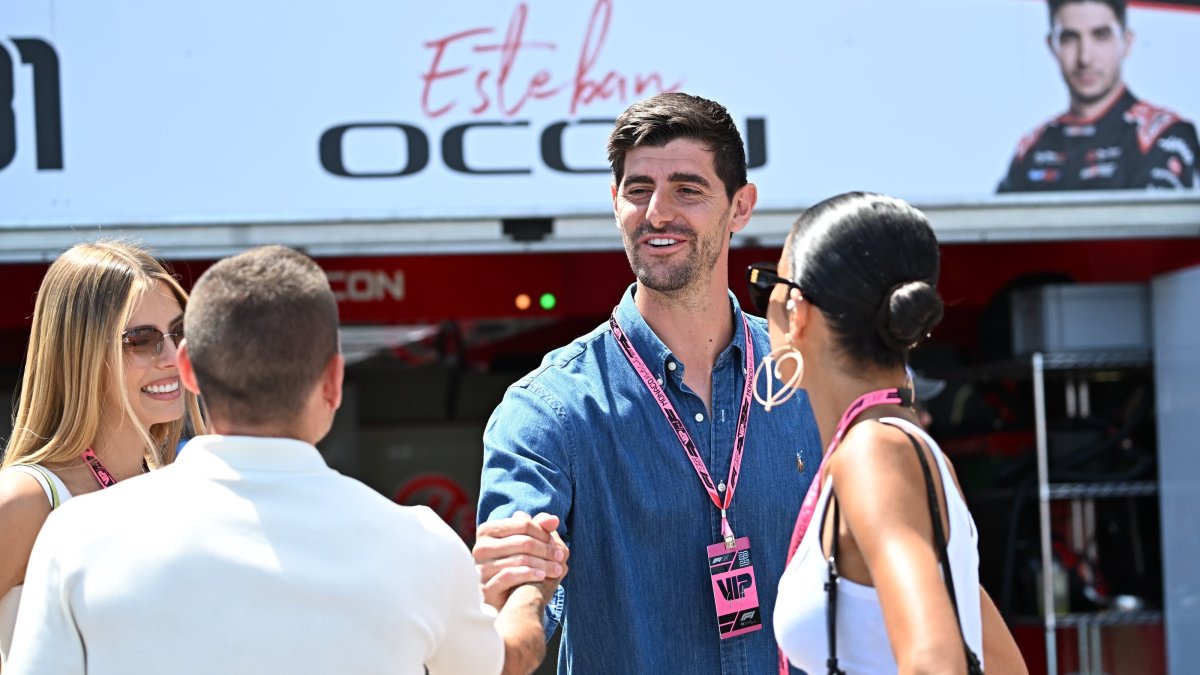 Belgian goalkeeper Thibaut Courtois (C) pictured before the start of the Formula One Grand Prix of Monaco at the Circuit de Monaco, Monte Carlo, Monaco, May 25, 2025. (EPA Photo)