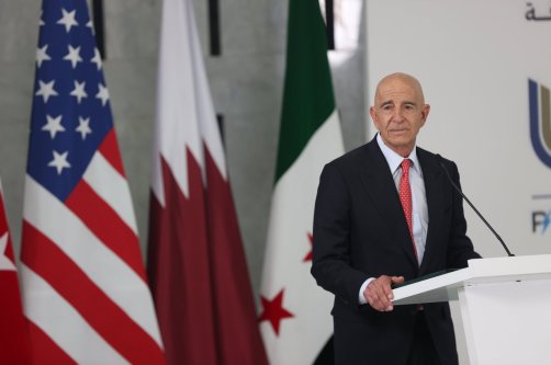 U.S. Ambassador to Türkiye Tom Barrack speaks at a press conference in Ankara, Türkiye, May 29, 2025. (AA Photo)