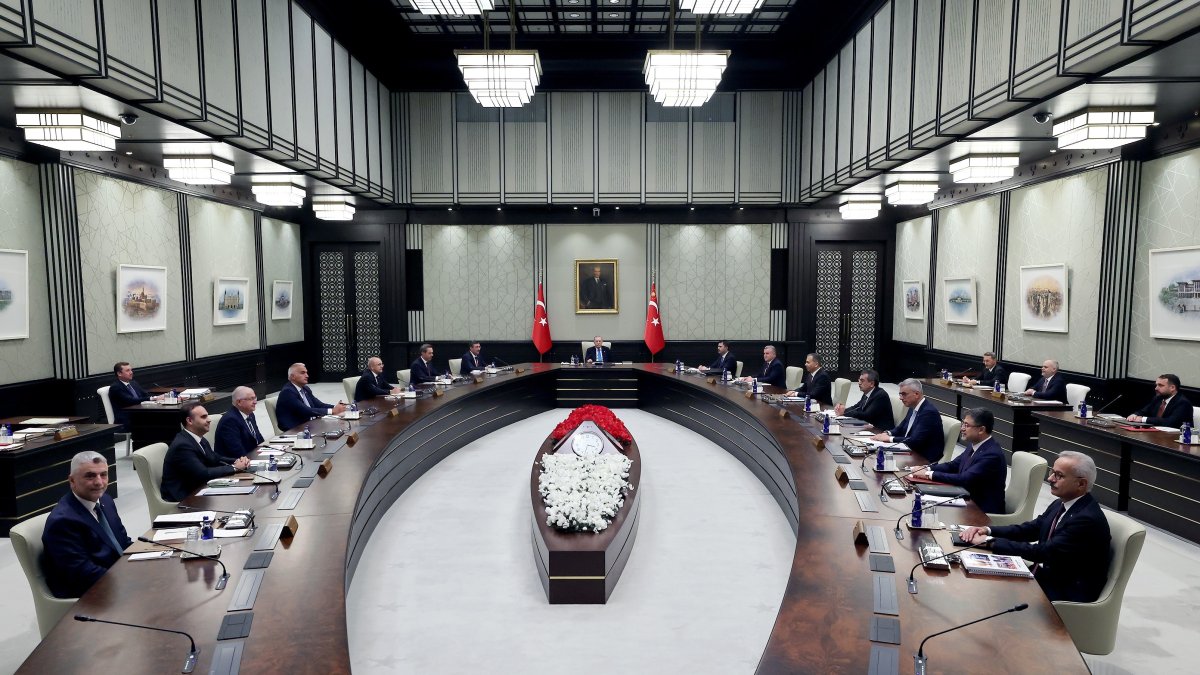 President Recep Tayyip Erdoğan chairs a cabinet meeting in the capital Ankara, Monday, June 2, 2025. (IHA Photo)