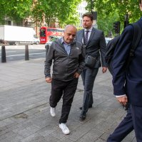 Hamit Coşkun arrives at  Westminster Magistrates&#039; Court to stand trial for burning a Quran outside the Turkish Embassy in London, May 28, 2025. (ZUMA Press Wire via Reuters)