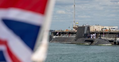 A view of the U.K. nuclear-powered attack submarine HMS Astute at HMAS Stirling Royal Australian Navy base in Perth, Western Australia, Australia, Oct. 29, 2021. (EPA File Photo)