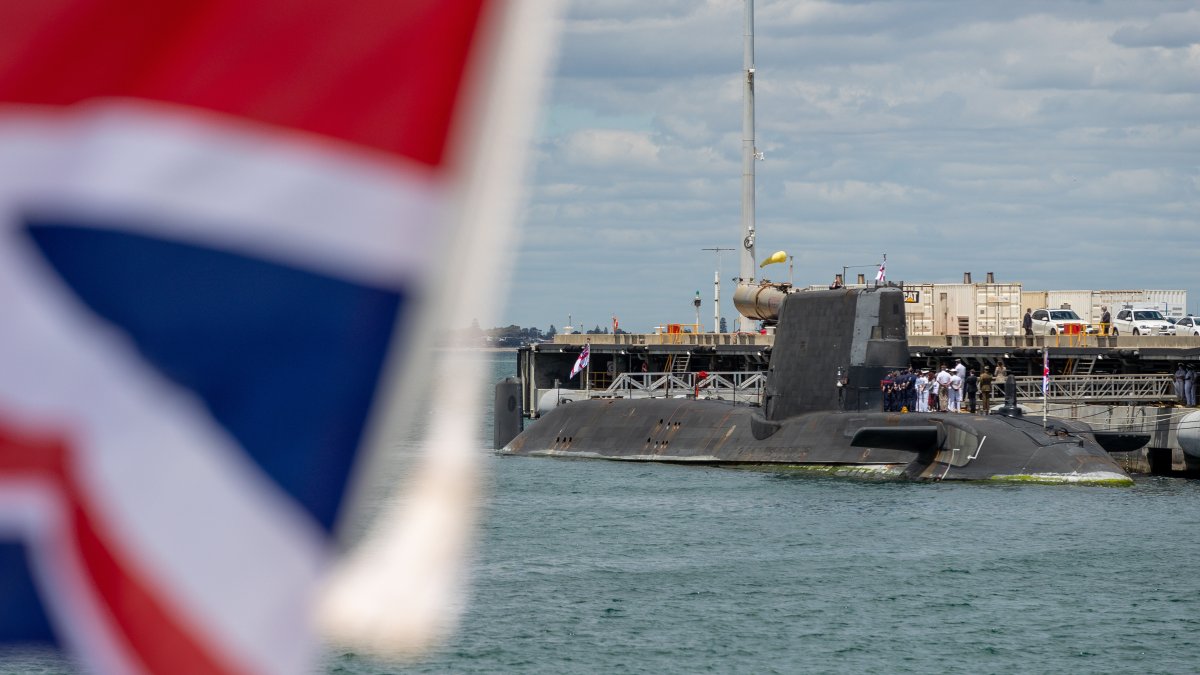 A view of the U.K. nuclear-powered attack submarine HMS Astute at HMAS Stirling Royal Australian Navy base in Perth, Western Australia, Australia, Oct. 29, 2021. (EPA File Photo)